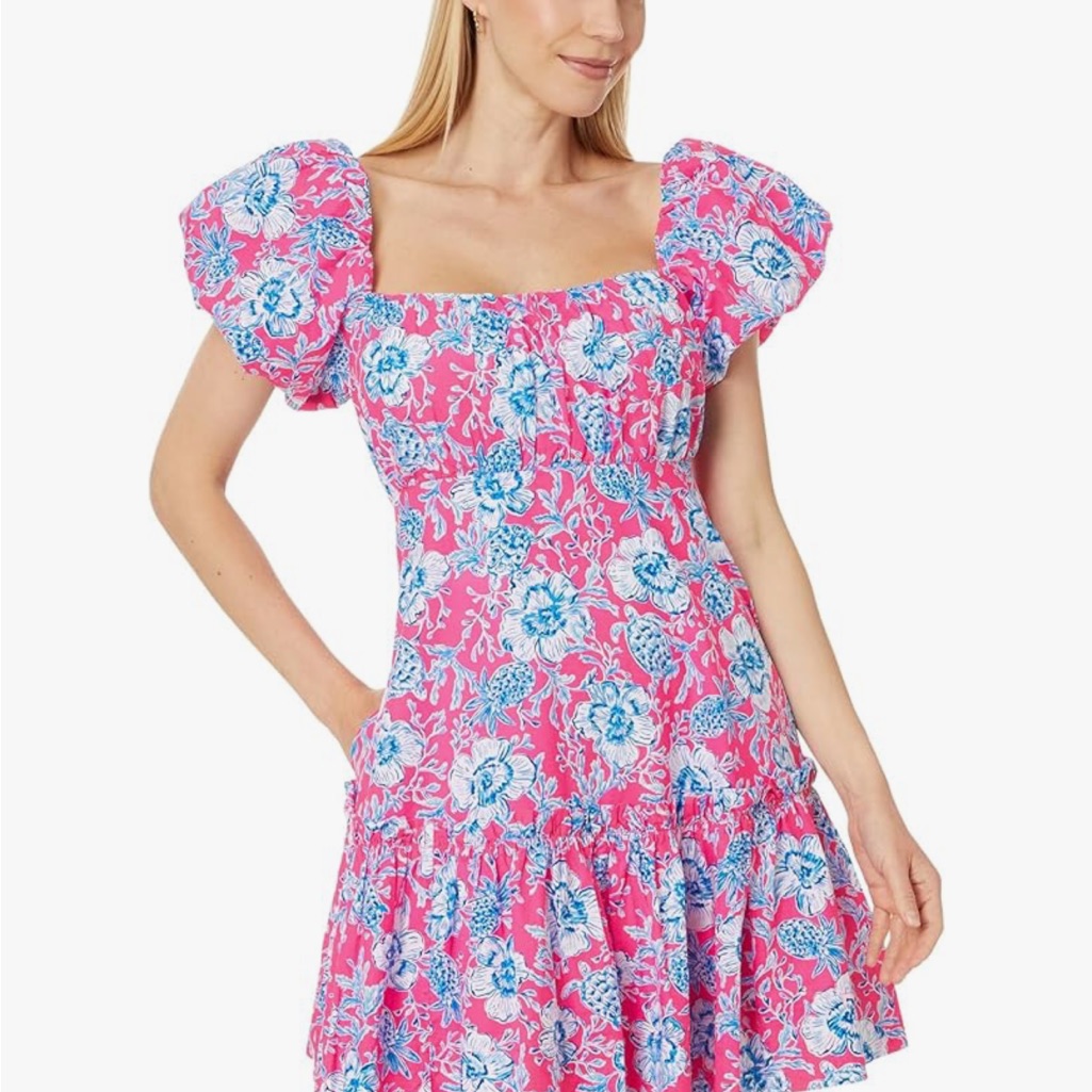 Lilly Pulitzer Pink And Blue Floral Mini Dress